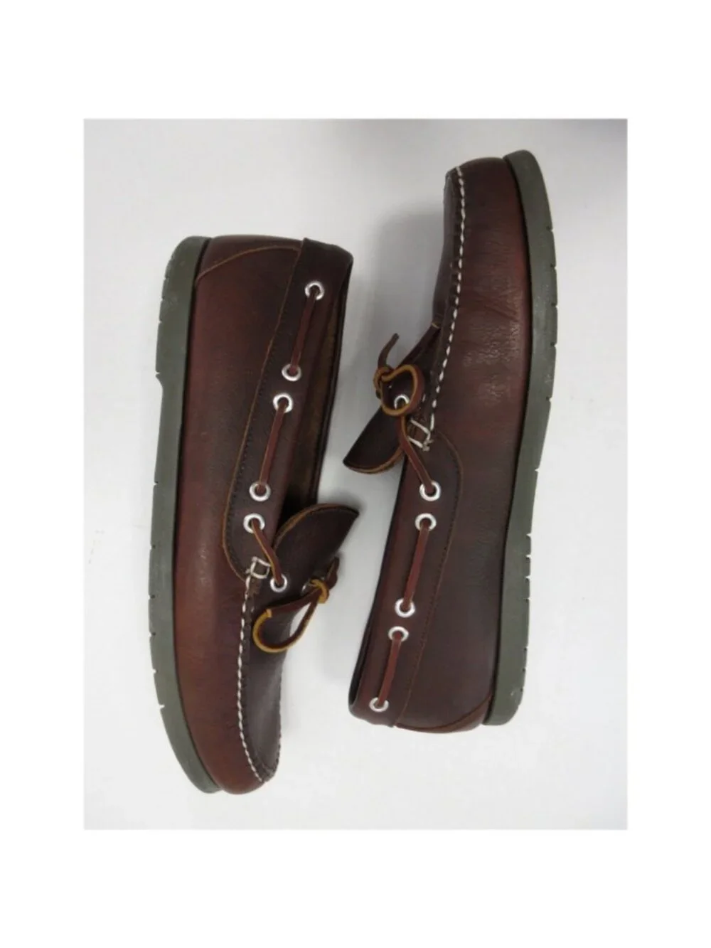 LL Bean Boat Shoes 11 D Dark Loafer Leather Moccasin Slip On Classic